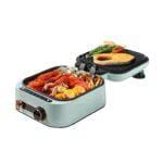 Foldable Electric Indoor Grill & Griddle 1700W–1800W – Double-Sided BBQ Pan for Frying, Grilling & Boiling