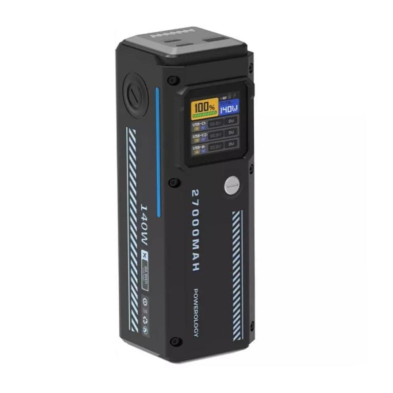 Powerology 27000mAh 140W Smart Display Power Bank – Triple Output, Fast Charging, LED Display PPBCHA83