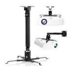 3-in-1 Universal Projector Ceiling Wall Mount – Adjustable Bracket with Extension Arm, Tilt & Swivel