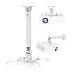 3-in-1 Universal Projector Ceiling & Wall Mount – Adjustable Bracket with Extension Arm, Tilt & Swivel, Fits Most Projectors