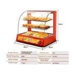 Electric Food Display Warmer – 3-Layer Countertop Cabinet, 800W, 30–85°C, Red
