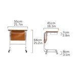 Quality C-Shaped Sliding Side Table with Wheels & Storage Strap – 2-Tier End Table