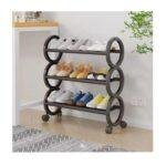 3-Layer Multifunctional Shoe Rack – Space-Saving, Dustproof & Rust-Proof, Black