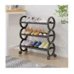3-Layer Multifunctional Shoe Rack – Space-Saving, Dustproof & Rust-Proof, Black