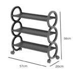 3-Layer Multifunctional Shoe Rack – Space-Saving, Dustproof & Rust-Proof, Black