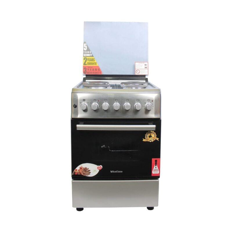 Blueflame Full Electric Cooker 60x60cm S6004ERF, Electric Oven & Grill with Rotisserie, Turbo Fan, Thermostat & Glass Lid