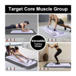 Foldable Pilates Reformer Board with Resistance Bands – Automatic Rebound Ab Roller Trainer