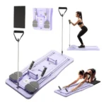 Foldable Pilates Reformer Board with Resistance Bands – Automatic Rebound Ab Roller Trainer