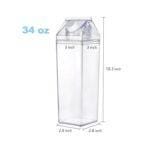 5pcs 1Litre Plastic Reusable Milk/ Juice Bottle, BPA-Free Leakproof Reusable Square Juice Containers
