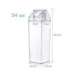 5pcs 1Litre Plastic Reusable Milk/ Juice Bottle, BPA-Free Leakproof Reusable Square Juice Containers