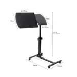 Adjustable Folding Laptop Table – Mobile Rolling Desk with Tiltable Top, Height Adjustable Bedside Computer Workstation