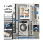 Over Washer and Dryer Washing Machine Storage Rack Shelf – Multi-Functional Bathroom & Laundry Organizer