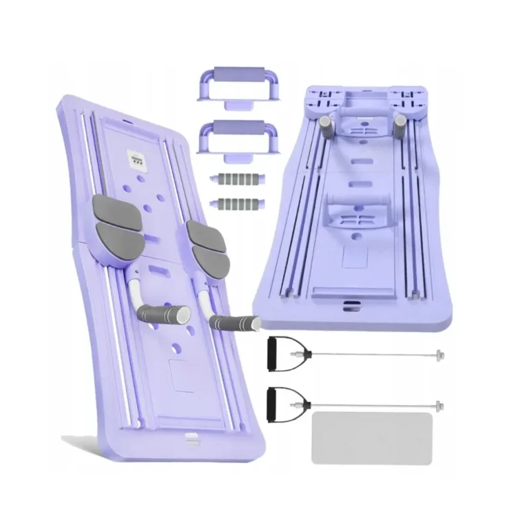 Foldable Pilates Reformer Board with Resistance Bands – Automatic Rebound Ab Roller Trainer