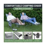2-in-1 Camping Lounge Chair with Adjustable Backrest & Detachable Footrest – Portable Folding Recliner Chair
