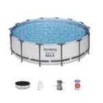4.27m x 1.22m Large Swimming Pool – Blue & Gray