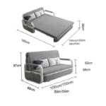 5x6 Convertible Folding Sofa Bed with Integrated Storage – Compact Sofa, Sleeper Couch, and Armrest Chair