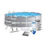 Intex 26716 Prism Frame Round Above-Ground Swimming Pool – 3.66m x 90cm, 8,592L Capacity, Filter Pump & Safety Ladder