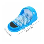 Shower Foot Scrubber Massager – Exfoliating Foot Cleaner Slipper with Soft Bristles, Pumice Stone & Suction Cups
