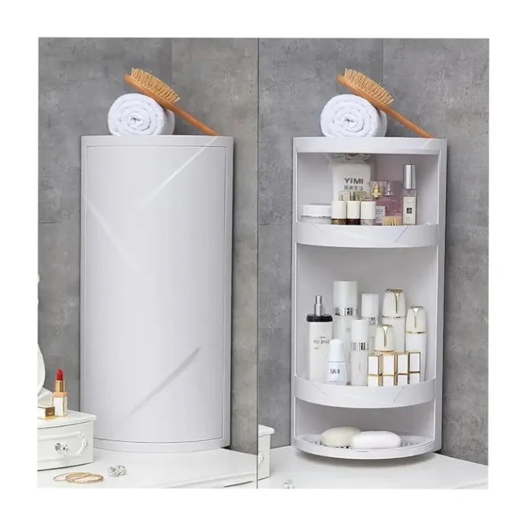 3-Tier Bathroom Corner Shelf – Wall-Mounted & Countertop Organizer