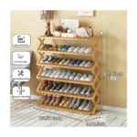 Extra Large Foldable 6-Tier Free Standing Bamboo Shoe Rack