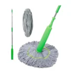 2-in-1 Self-Wringing Microfiber Twist Mop – 360° Rotating Adjustable Handle, Wet & Dry Cleaner