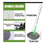 2-in-1 Self-Wringing Microfiber Twist Mop – 360° Rotating Adjustable Handle, Wet & Dry Cleaner