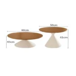 2-Piece Solid Wood Nesting Coffee Table Set – Round