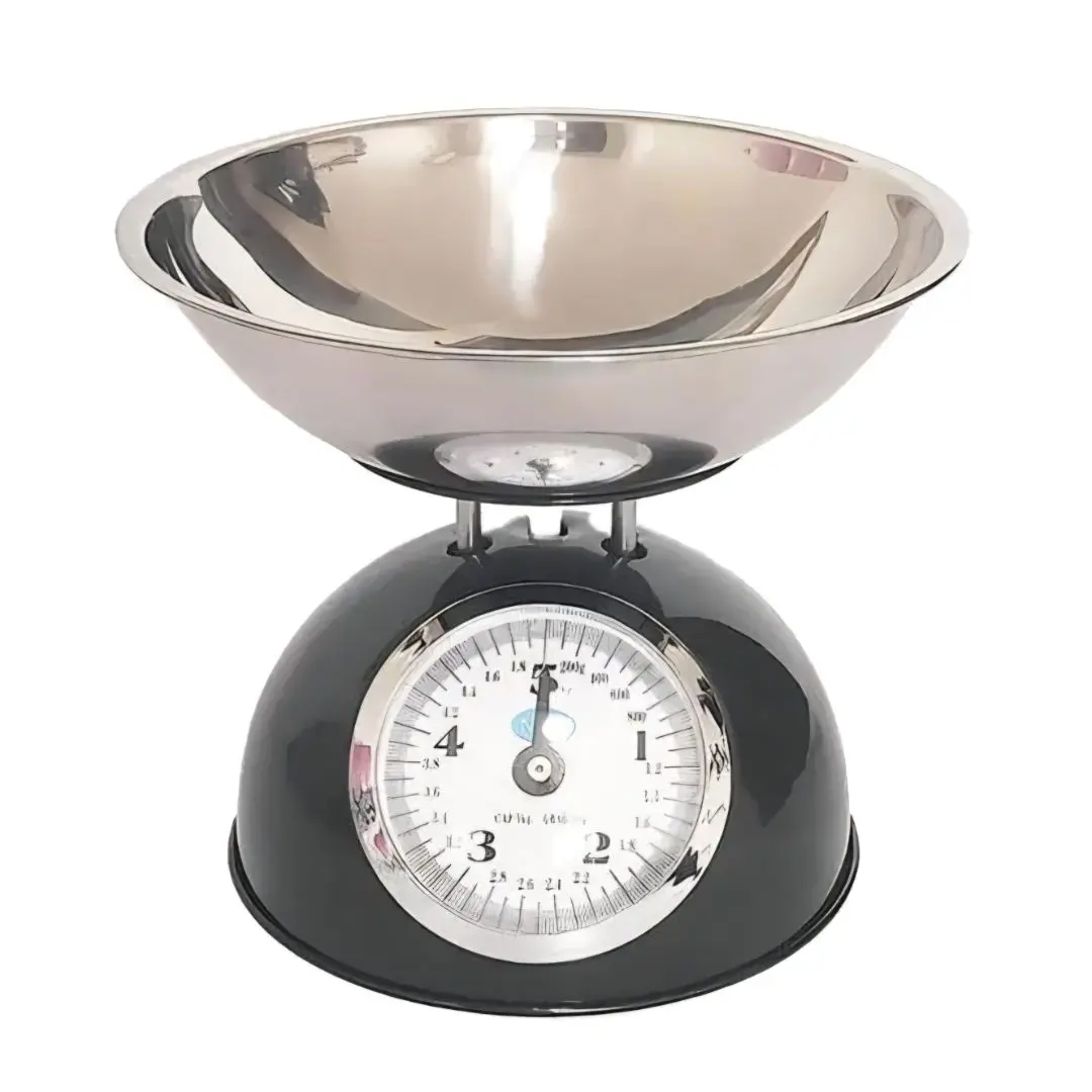 Mechanical kitchen scale MK24628 Mechanical Kitchen Scale 5kg – Retro Analog Platform Scale with Stainless Steel Bowl | Accurate Food Measuring Tool