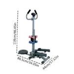 3-in-1 Multifunction Mini Stepper with Handlebar , 2 Dumbbells & Waist Twister – Adjustable Fitness Step Machine