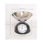 MK24628 Mechanical Kitchen Scale 5kg – Retro Analog Platform Scale with Stainless Steel Bowl | Accurate Food Measuring Tool