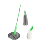 2-in-1 Self-Wringing Microfiber Mop – 360° Rotating Adjustable Handle Wet & Dry Floor Cleaner