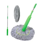 2-in-1 Self-Wringing Microfiber Mop – 360° Rotating Adjustable Handle Wet & Dry Floor Cleaner