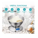 Sonifer SF-1926 Digital Kitchen Scale with Stainless Steel Bowl – 5kg