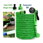 30m/100ft Expandable Magic Garden Hose Pipe – No-Kink Hose with 8-Function Spray Gun