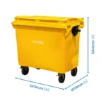 660L Heavy-Duty Plastic Wheelie Bin – Industrial Waste Bin / Trash Can – HDPE,
