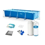 Intex Rectangular Frame Pool Set – 4.50m x 2.20m x 84cm (7,127L) Family Above-Ground Swimming Pool
