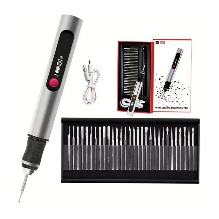 Rechargeable Engraving Pen – Precision Cordless Engraver with 30 Bits, LED Display & USB-C Fast Charging