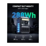 Anker SOLIX C300 Portable Power Station – 288Wh (≈90,000mAh) LiFePO₄, 300W Output, 600W Surge, 140W Fast Charging