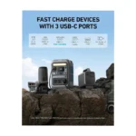 Anker SOLIX C300 Portable Power Station – 288Wh (≈90,000mAh) LiFePO₄, 300W Output, 600W Surge, 140W Fast Charging