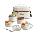 4pcs Insulated Lunch Box Set – 4 Stackable Lunch Box Containers with Thermal Bag – Leakproof & Portable