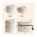 4pcs Insulated Lunch Box Set – 4 Stackable Lunch Box Containers with Thermal Bag – Leakproof & Portable