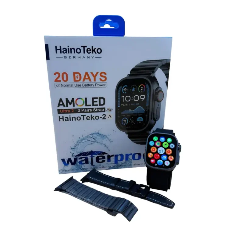 Haino Teko-2A Smart Watch – AMOLED Display, Bluetooth Calling, 20-Day Battery, 3 Straps