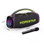 Hopestar A65 300W Rechargeable Portable Bluetooth Speaker With Wireless Mic – Big Bass, 27000mAh, 8hrs, IPX6 Waterproof