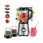 Kenwood BLM45.240SS 3-in-1 Glass Blender – 1000W, 2L Glass Jar, Grinder & Chopper Mills, Ice Crush