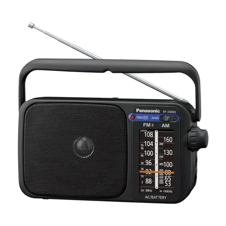 Panasonic RF-2400D FM/AM 2-Band Portable Radio Receiver – Battery & Plug-and-Play AC Powered