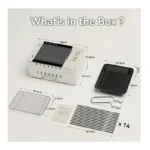 Indoor BBQ Kebab Skewers Grill – Smokeless Auto Rotating Electric Barbecue Grill with Rotisserie, 3-In-1 Tabletop Grill with Dual-Zone 1000W