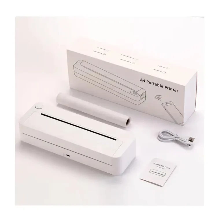 Portable A4 Thermal Printer – Wireless Inkless Bluetooth Document Printer