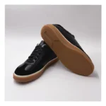 Men’s Casual Leather Sneaker Shoes – Black with Gum Sole