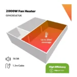 Geepas GFH28547 Portable Fan Heater 2000W – Adjustable Thermostat, 3 Heat Modes