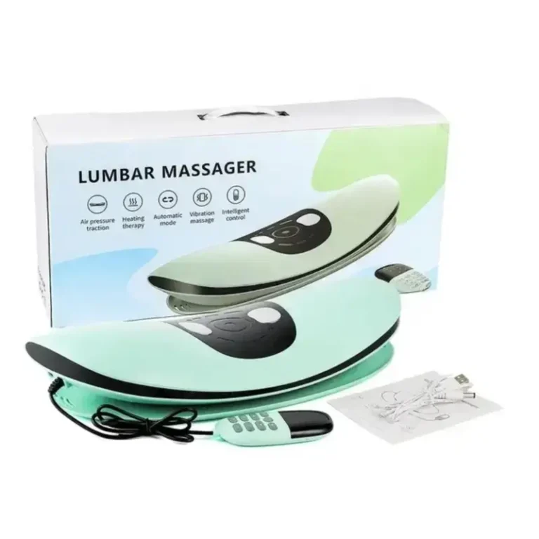4D Lumbar Traction Massager, Rechargeable Back Stretcher for Waist Support with Remote Control, 10W